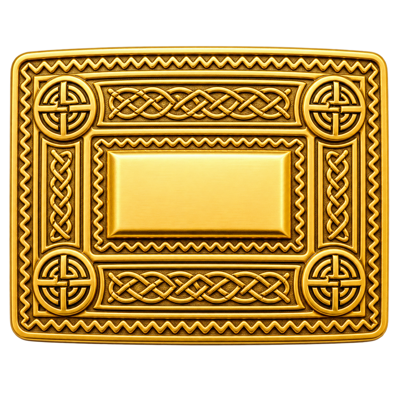 Gold Celtic Knot Kilt Buckle