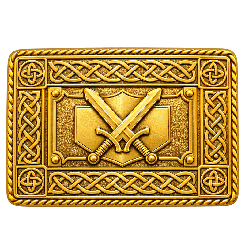 Gold Cross Kilt Buckle
