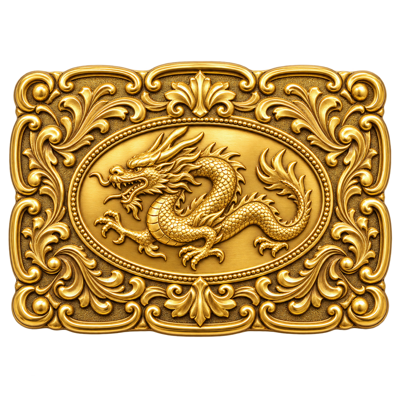 Gold Dragon Kilt Buckle