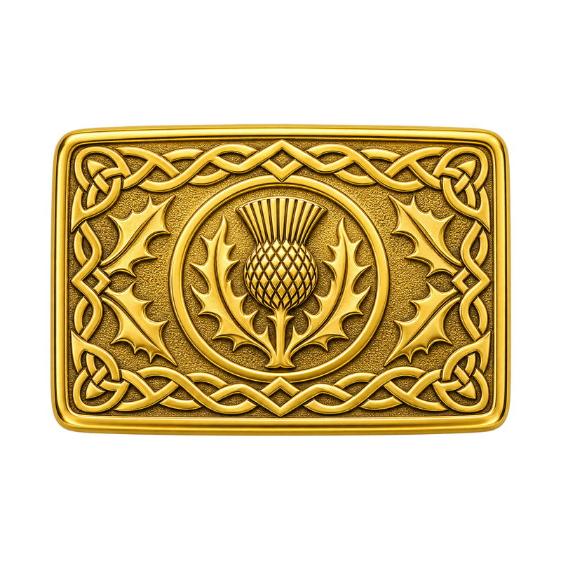 Gold Flower Kilt Buckle