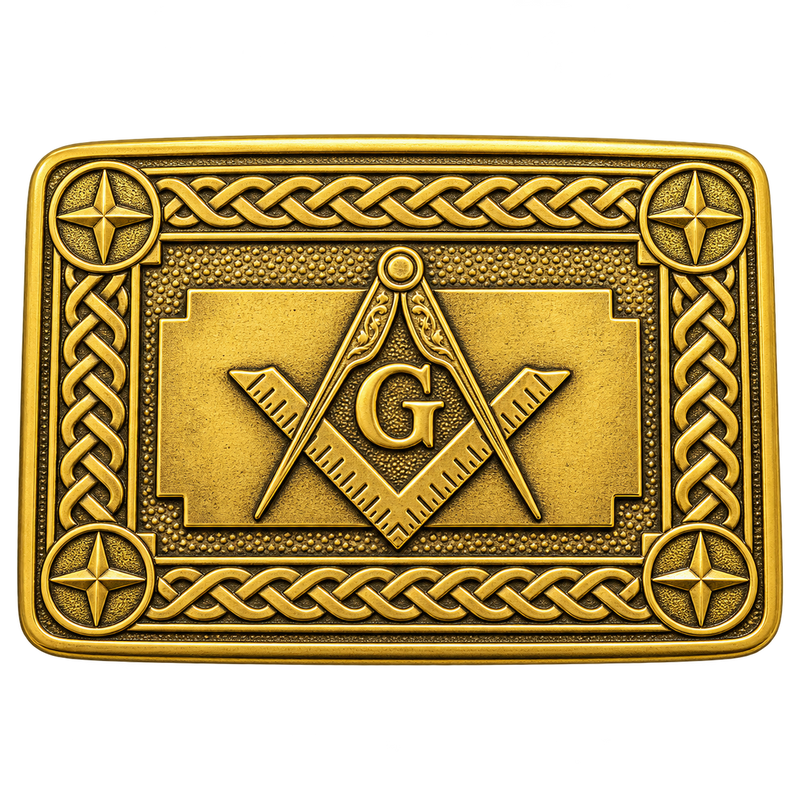 Gold Masonic Kilt Buckle
