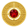 Gold Red Stone Kilt Brooch