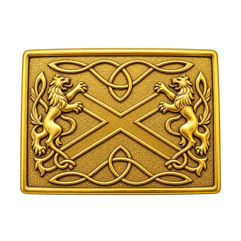 Gold Saltire Kilt Buckle
