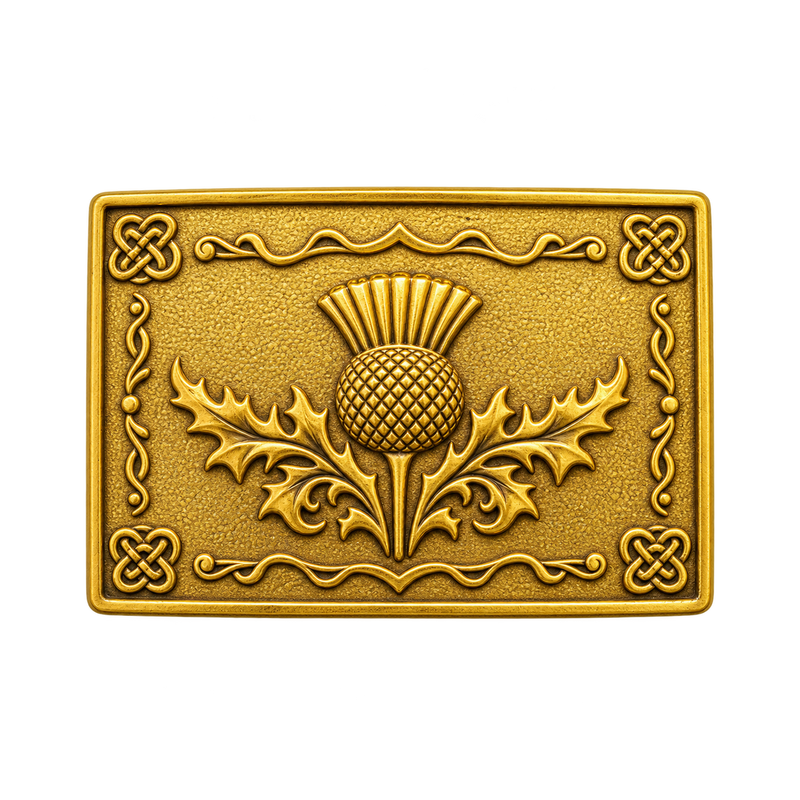 Gold Scalloped Kilt Buckle