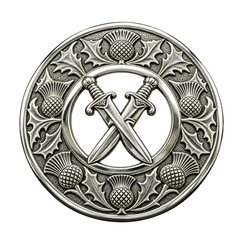 Gold Thistle Kilt Brooch