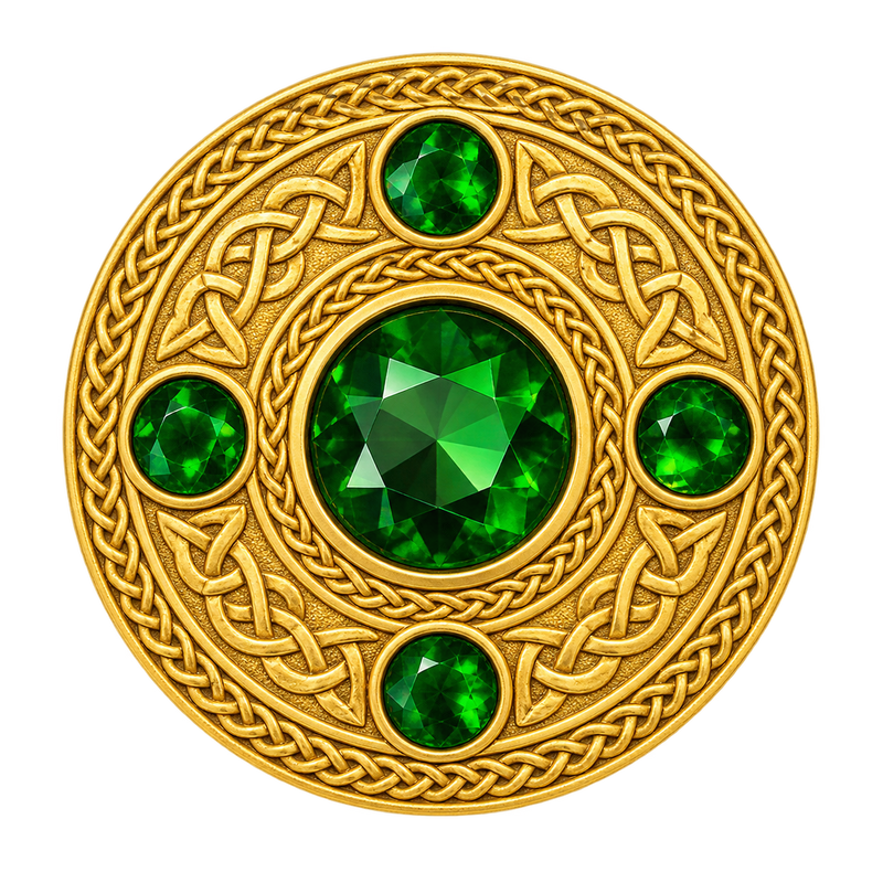 Gold With 5 G-Stone Kilt Brooch
