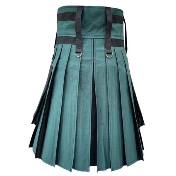 Green & Black Double Cross Utility Kilt