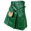 Green Leather Kilt For Men