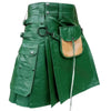 Green Leather Kilt For Men