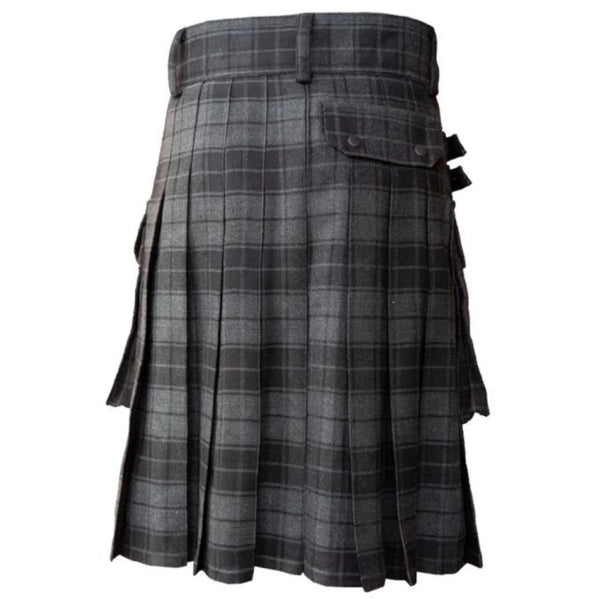 Grey Utility Tartan Kilt
