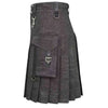 Heavy Denim Kilt With Straps