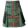 Hunter Green With Brown Medieval Modern Hybrid Kilt