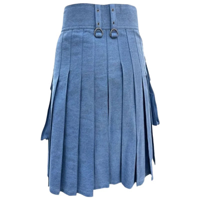 Indigo Denim Kilt For Men - view 3