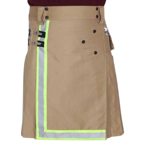 Khaki Firefighter Utility Kilt For Men
