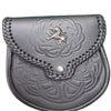 Lion Rampant Black Leather Sporran