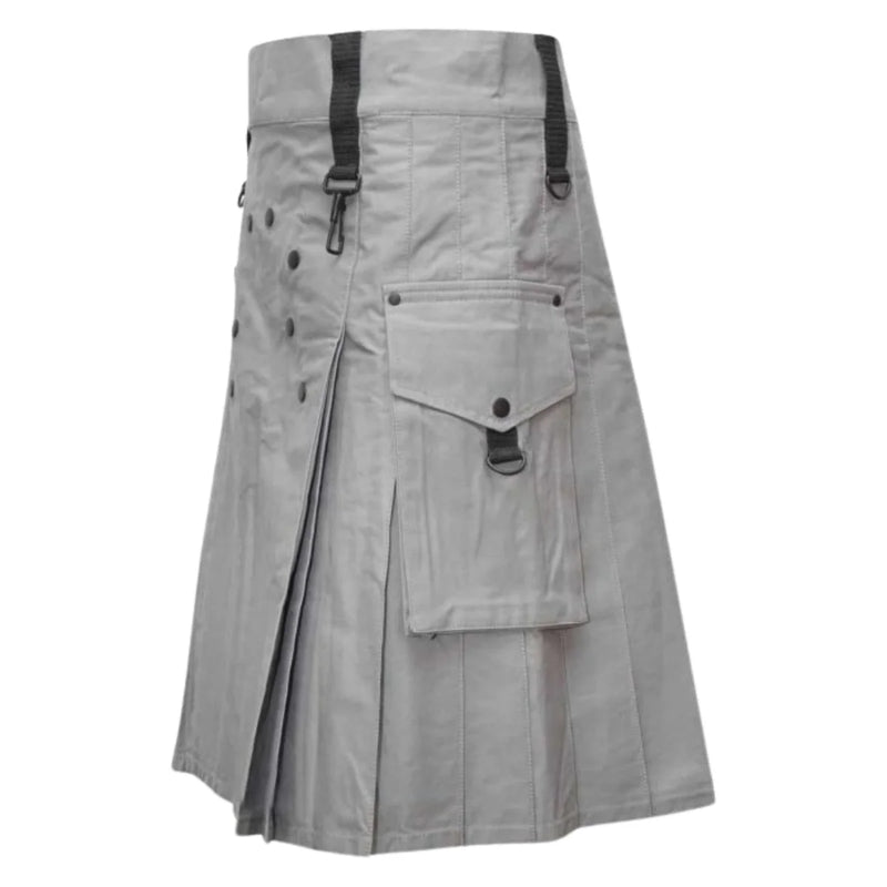 Men Fashion Grey Utility Kilt