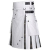 Men's White Cotton Utility Hybrid Kilt