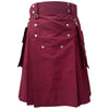 Modern Burgundy Color Utility Kilt