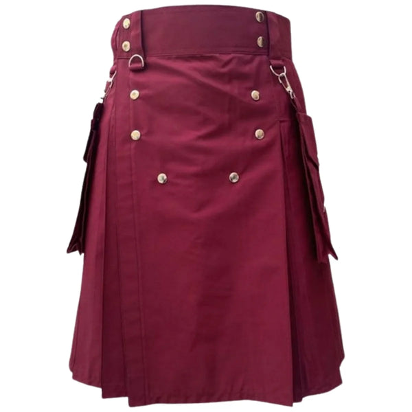 Modern Burgundy Color Utility Kilt
