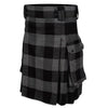 Modern Grey Tartan Utility Kilt