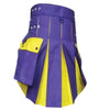 Modern Two Tone Kilt Blue and Yellow