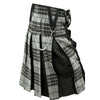 Modern Grey Box Pleated Hybrid Kilt