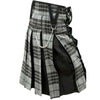 Modern Grey Box Pleated Hybrid Kilt