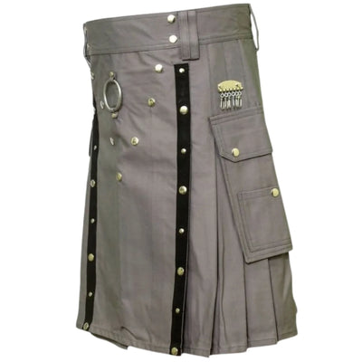 Modern Grey Utility Kilt - view 2