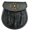 New Black Leather Sporran
