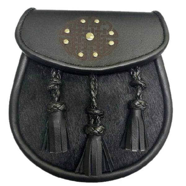 New Black Leather Sporran