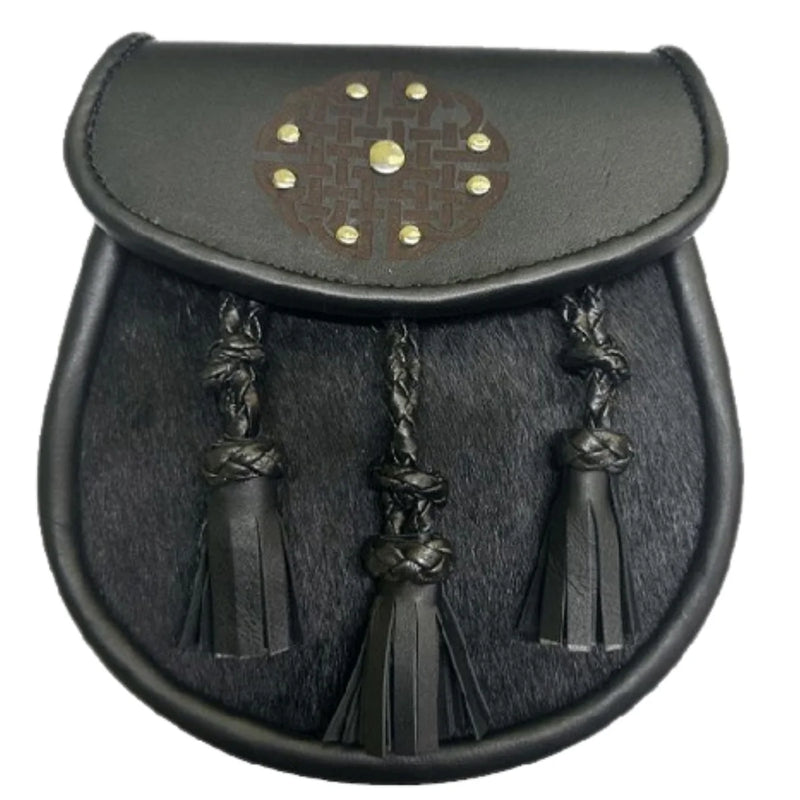 New Black Leather Sporran