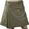 Olive Green Women Utility Kilt