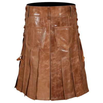 Premium Two-Tone Leather Kilt for Men - view 2