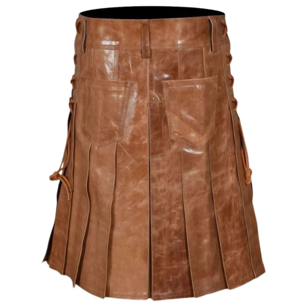 Premium Two-Tone Leather Kilt for Men