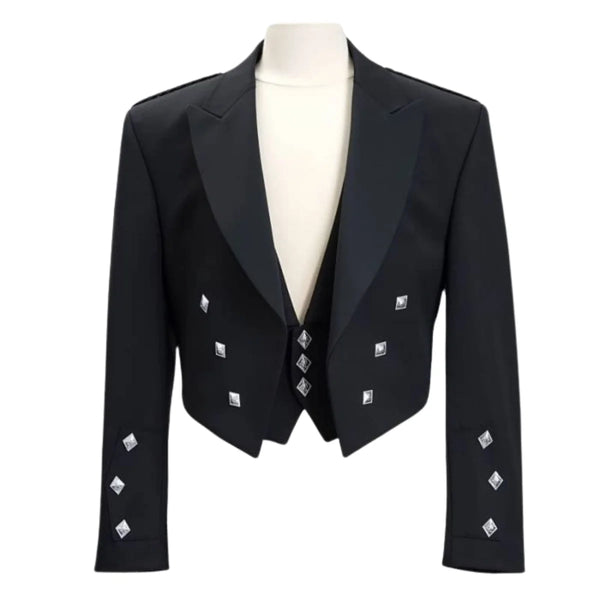 Prince Charlie Black Magee Wool Jacket And Waistcoat