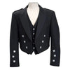Prince Charlie Black Wool Modern Jacket With Waistcoat