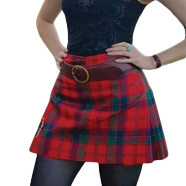 Red Robertson Modern Tartan Kilt For Women