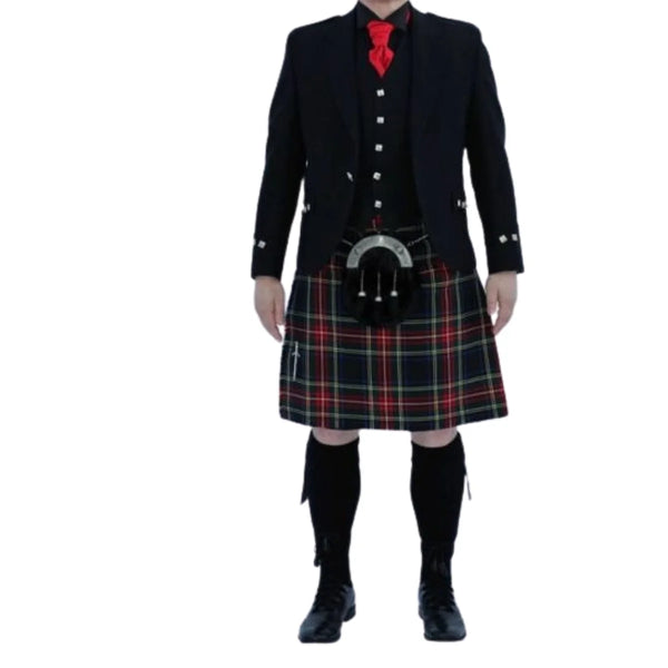 Robertson Red Modern Tartan Argyle Oufit