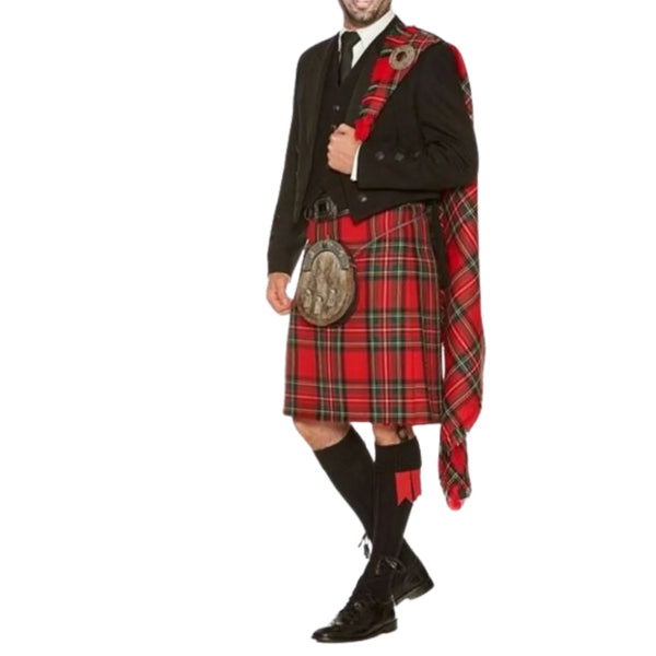 Royal Stewart Tartan Formal Prince Charlie Heavy Kilt Outfit