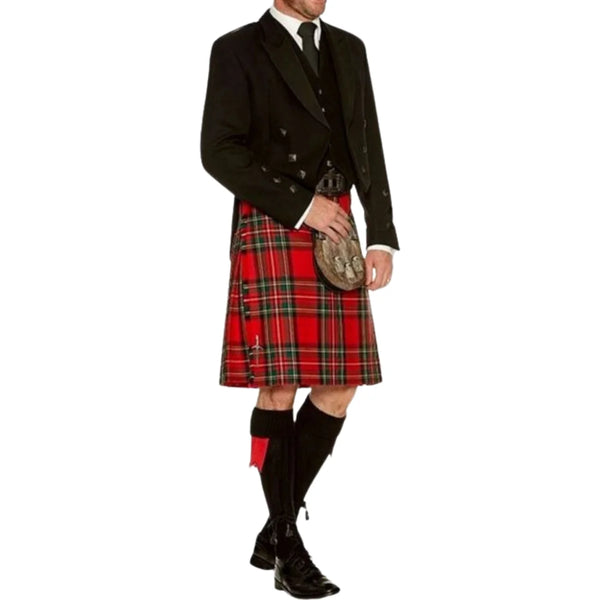 Royal Stewart Tartan Formal Prince Charlie Heavy Kilt Outfit