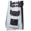 Scottish Black And Gray Cotton Kilt