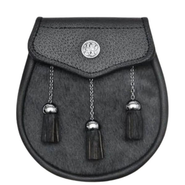 Semi Dress Black Calfskin Celtic Boss Sporran