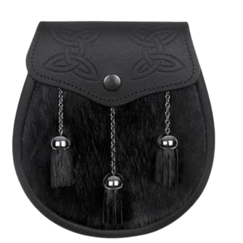 Semi Dress Black Calfskin Celtic Embossed Sporran