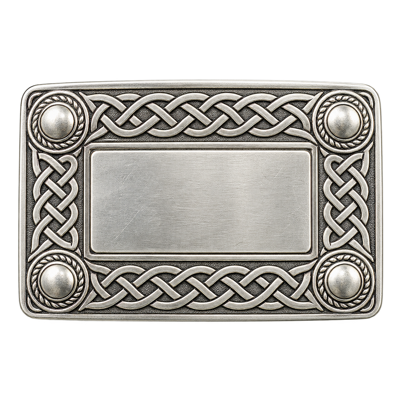 Silver Celtic Knot Kilt Buckle