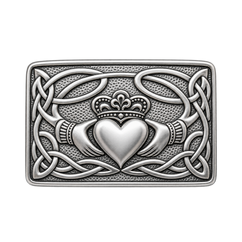 Silver Claddagh Kilt Buckle