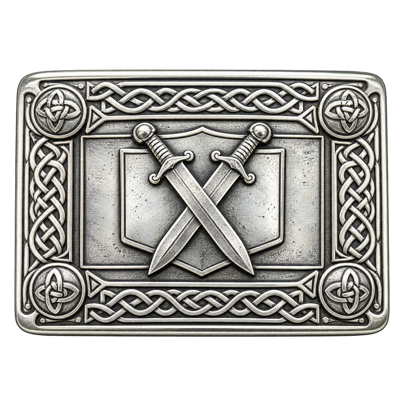 Silver Cross Kilt Buckle