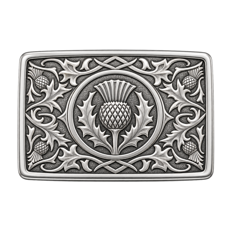 Silver Flower Kilt Buckle