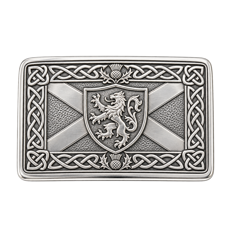 Silver R-Saltire Kilt Buckle