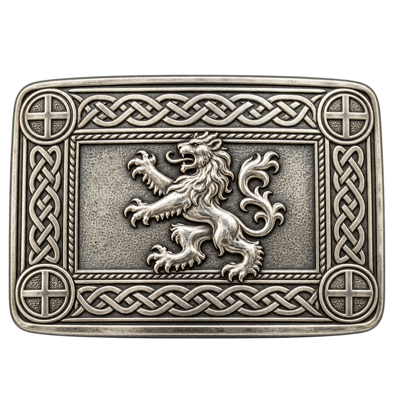 Silver Rampant Kilt Buckle