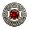 Silver Red Stone Kilt Brooch